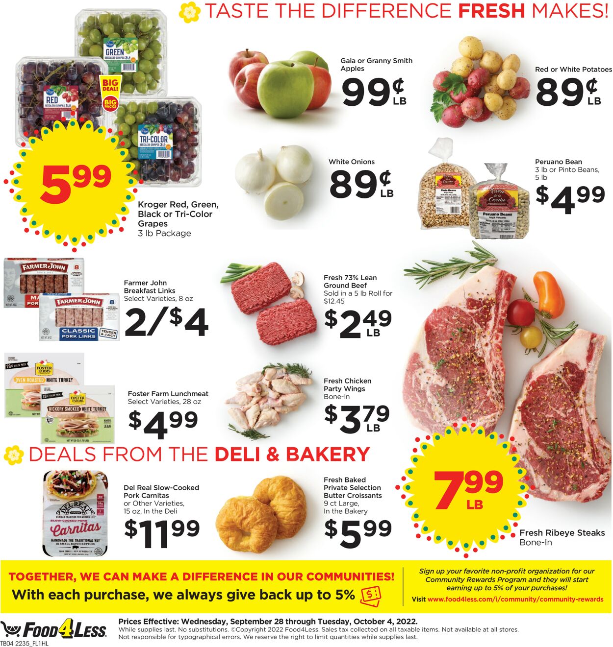 Catalogue Food 4 Less from 09/28/2022