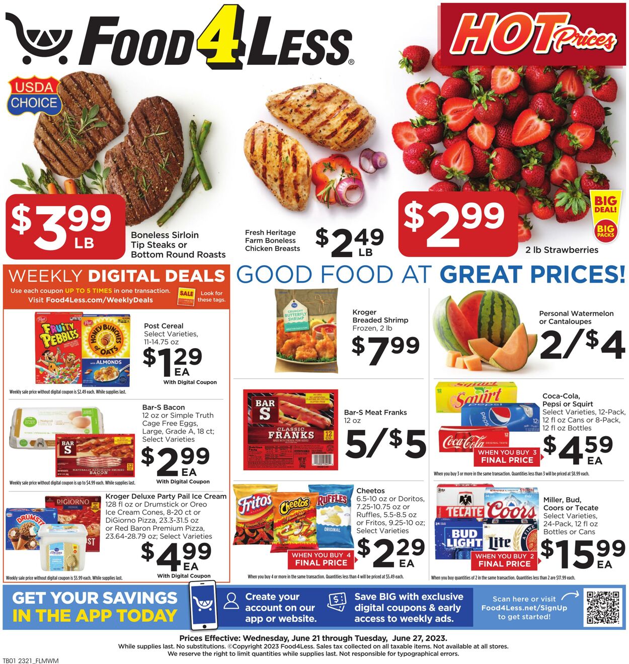 Catalogue Food 4 Less from 06/21/2023