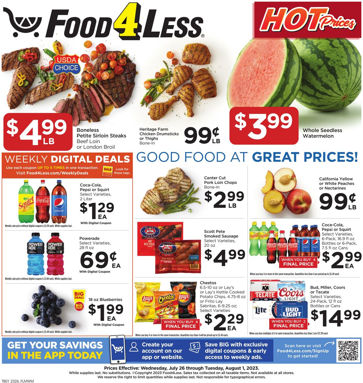 Catalogue Food 4 Less from 07/26/2023