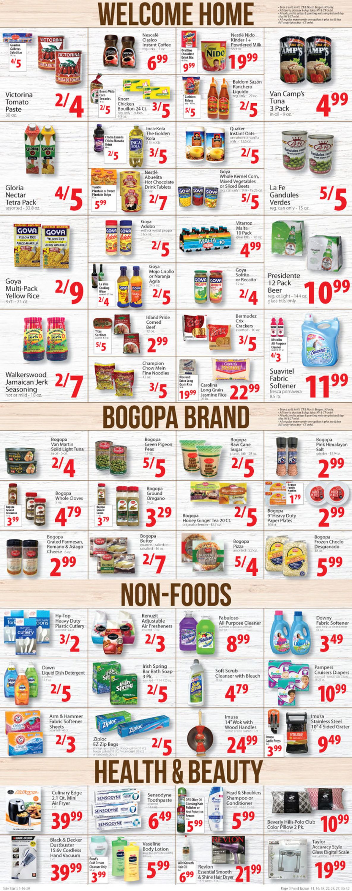 Catalogue Food Bazaar from 01/16/2020