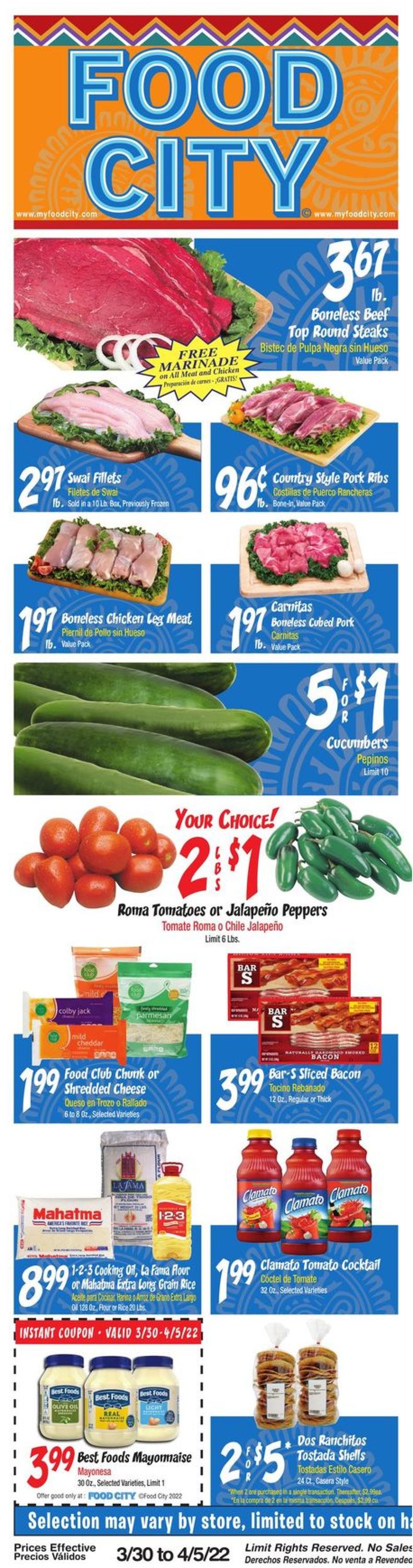 Catalogue Food City from 03/30/2022