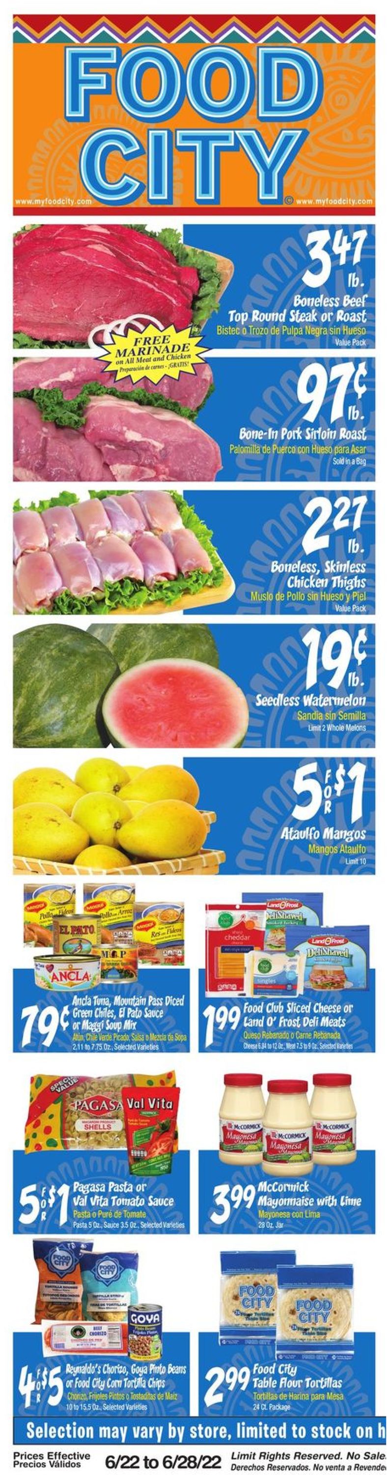 Catalogue Food City from 06/22/2022