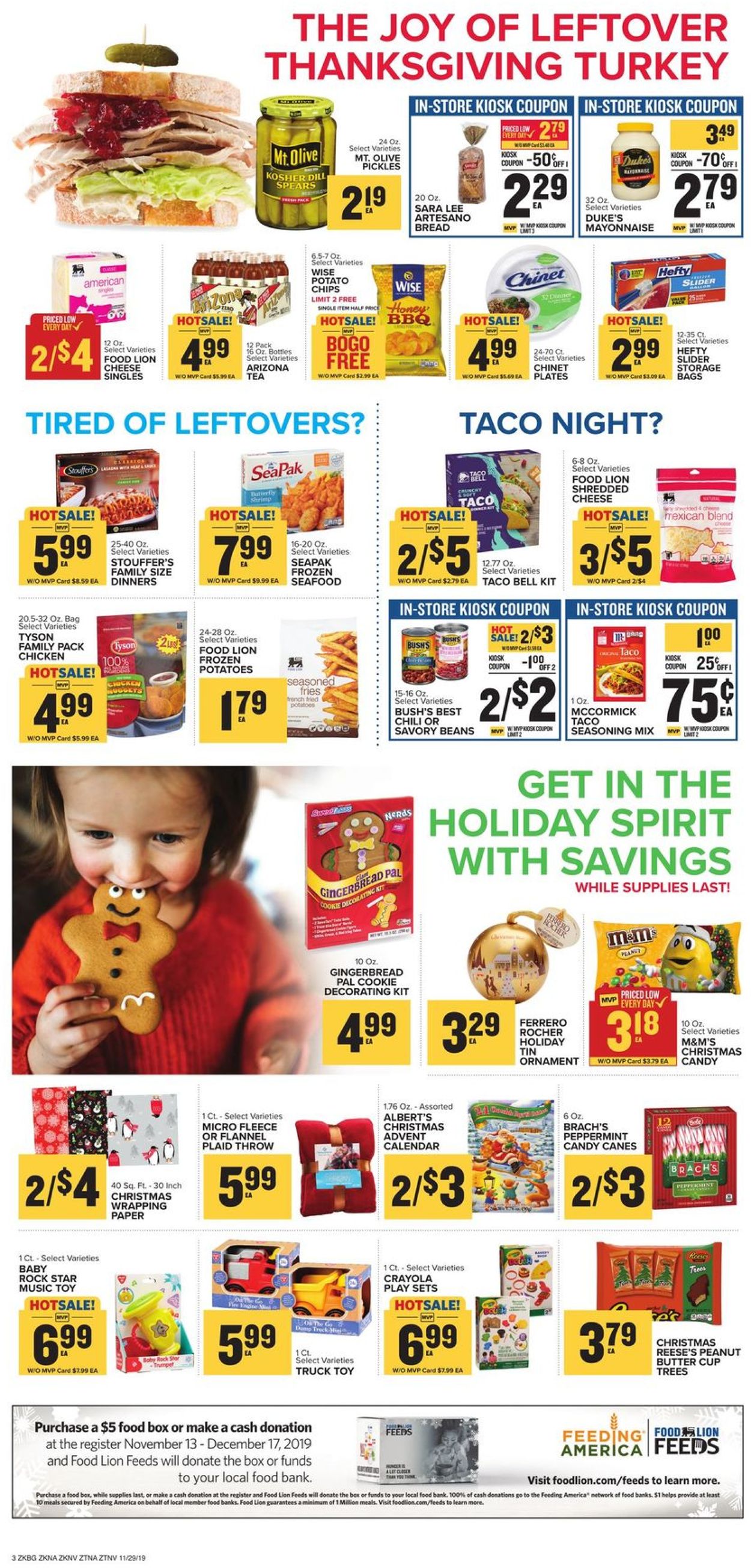 Catalogue Food Lion - Holiday Ad 2019 from 11/29/2019