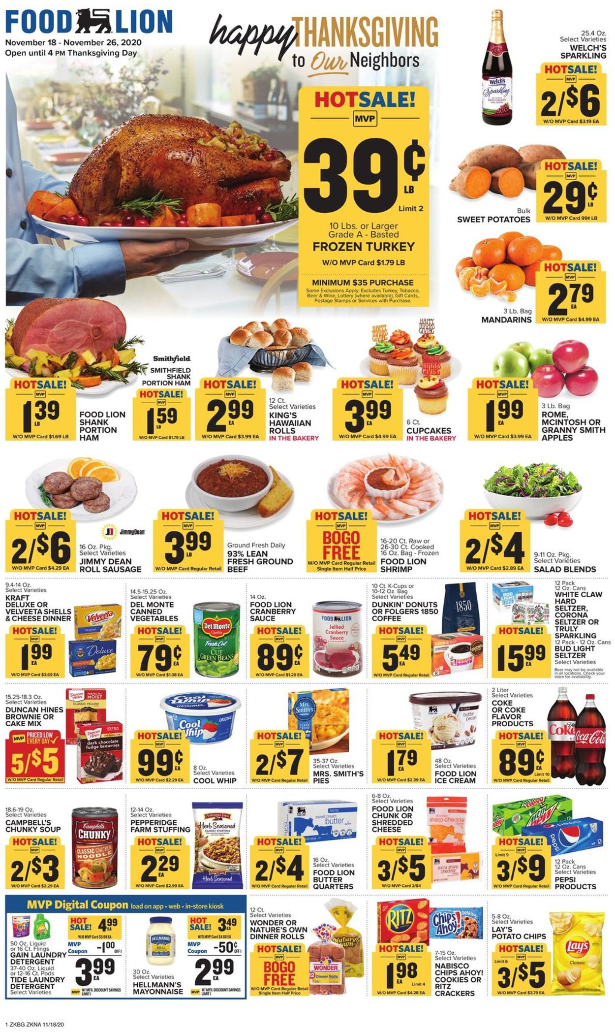 Food Lion Thanksgiving 2020 Current weekly ad 11/18 11/26/2020