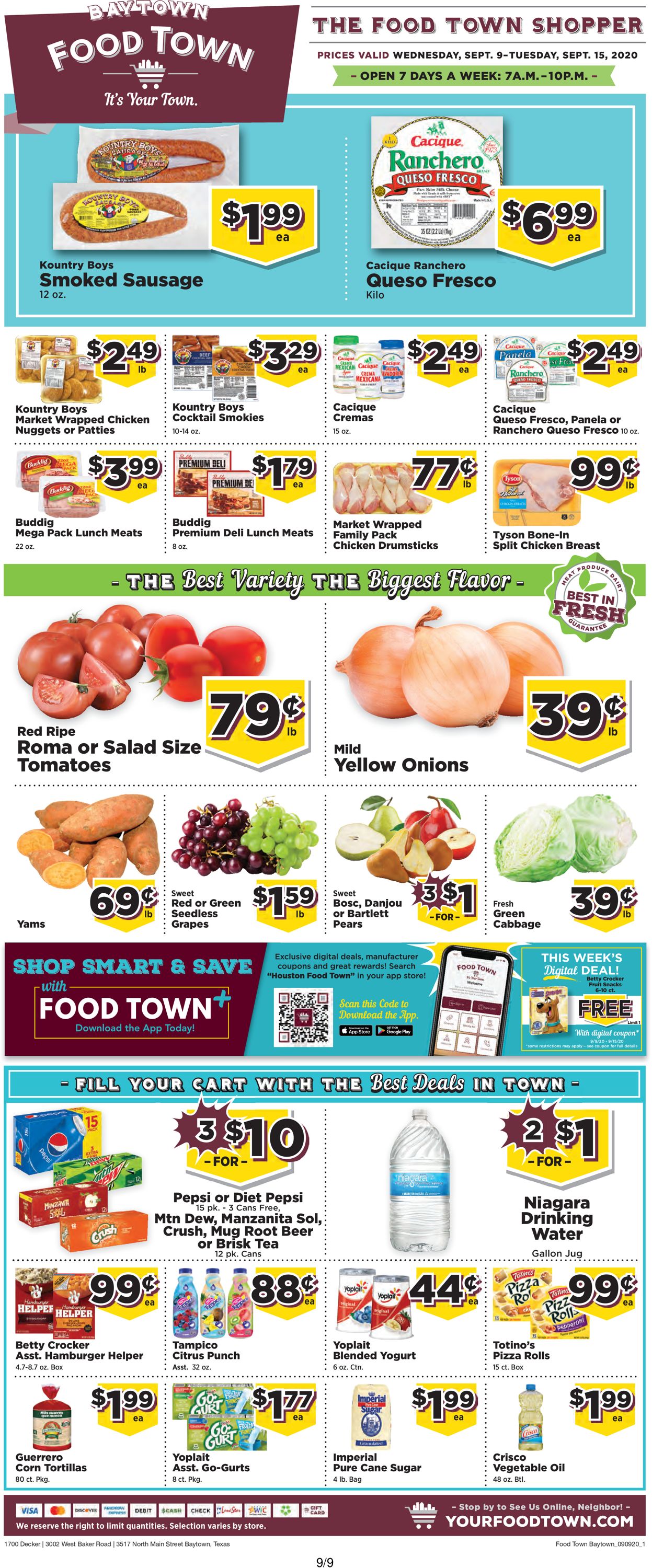 Catalogue Food Town from 09/09/2020