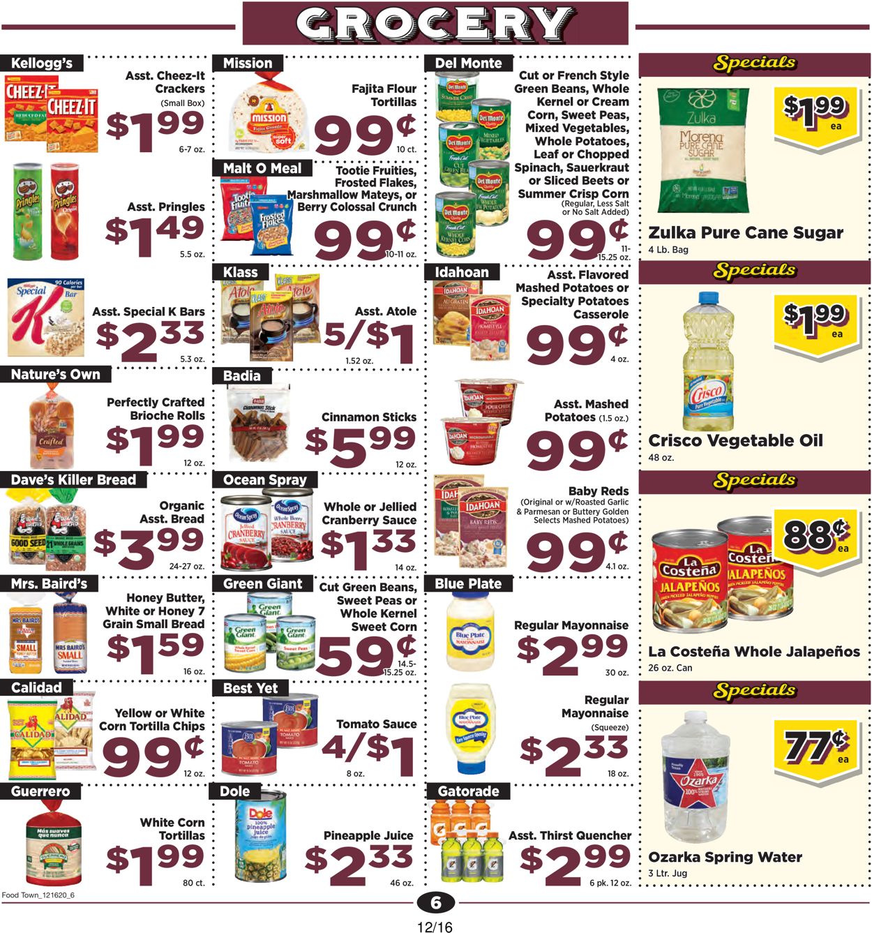 Catalogue Food Town from 12/16/2020