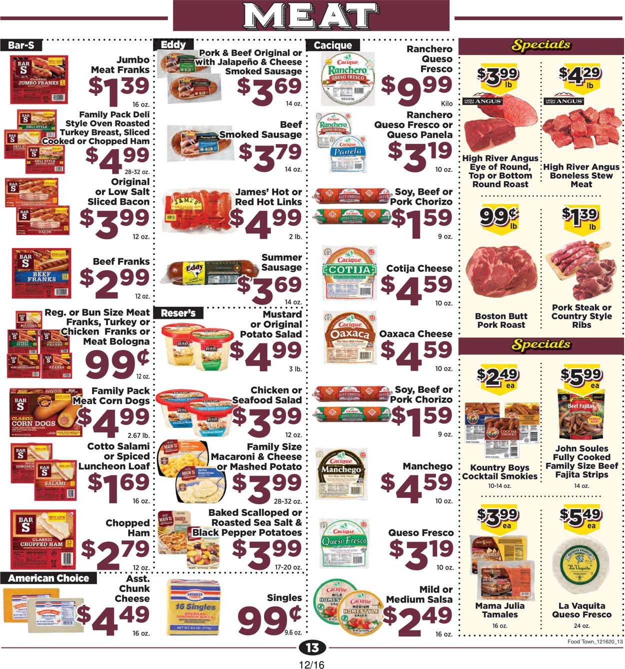 Catalogue Food Town from 12/16/2020