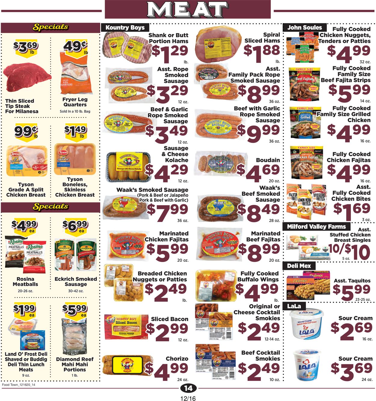 Catalogue Food Town from 12/16/2020