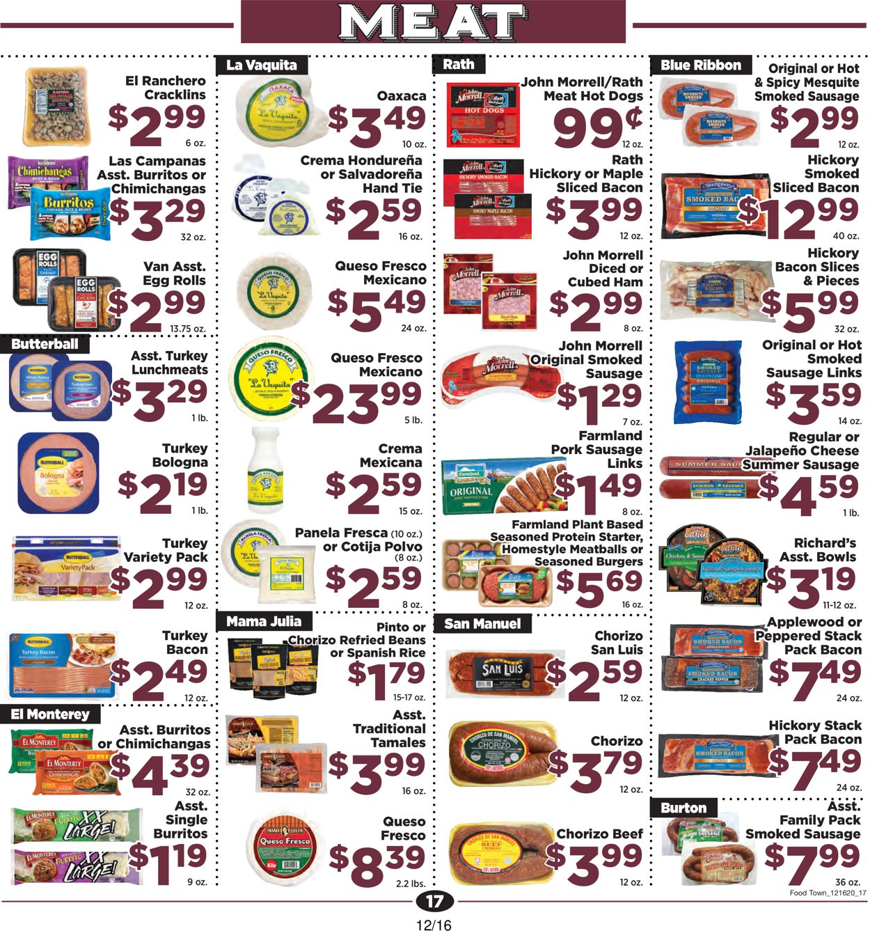 Catalogue Food Town from 12/16/2020