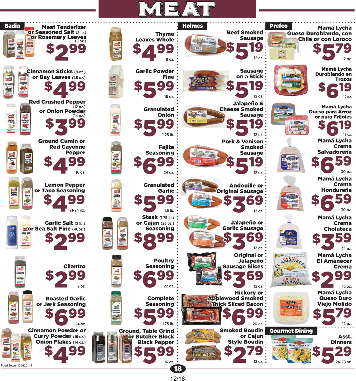 Catalogue Food Town from 12/16/2020