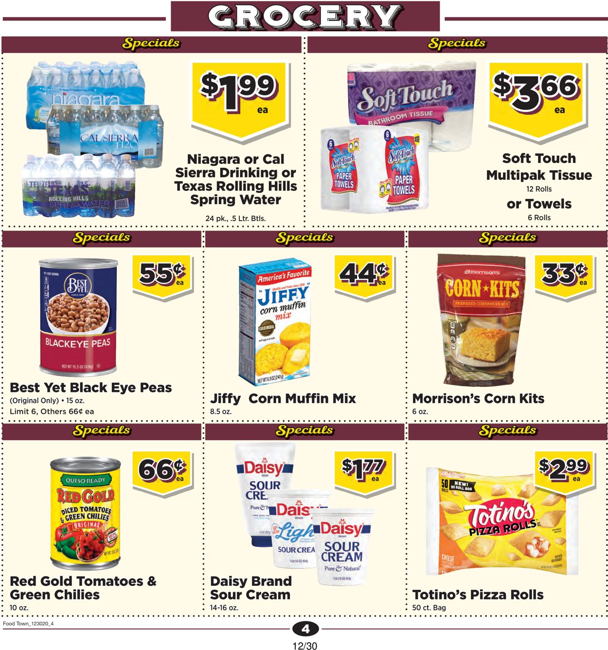 Catalogue Food Town Specials & Grocery Ad from 12/30/2020