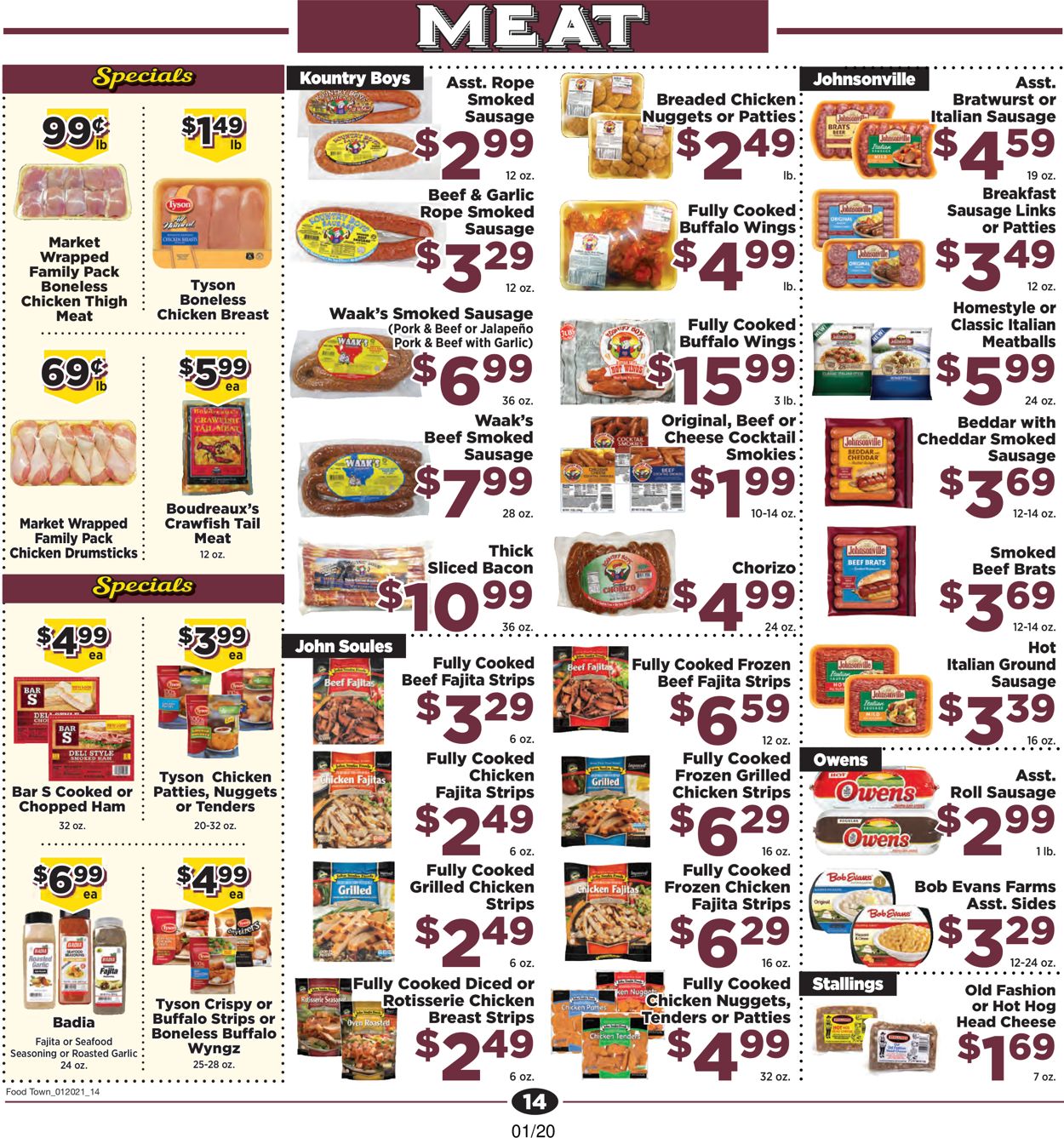 Catalogue Food Town from 01/20/2021