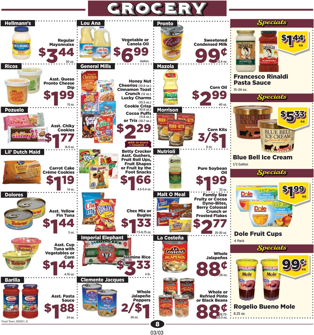 Catalogue Food Town from 03/03/2021
