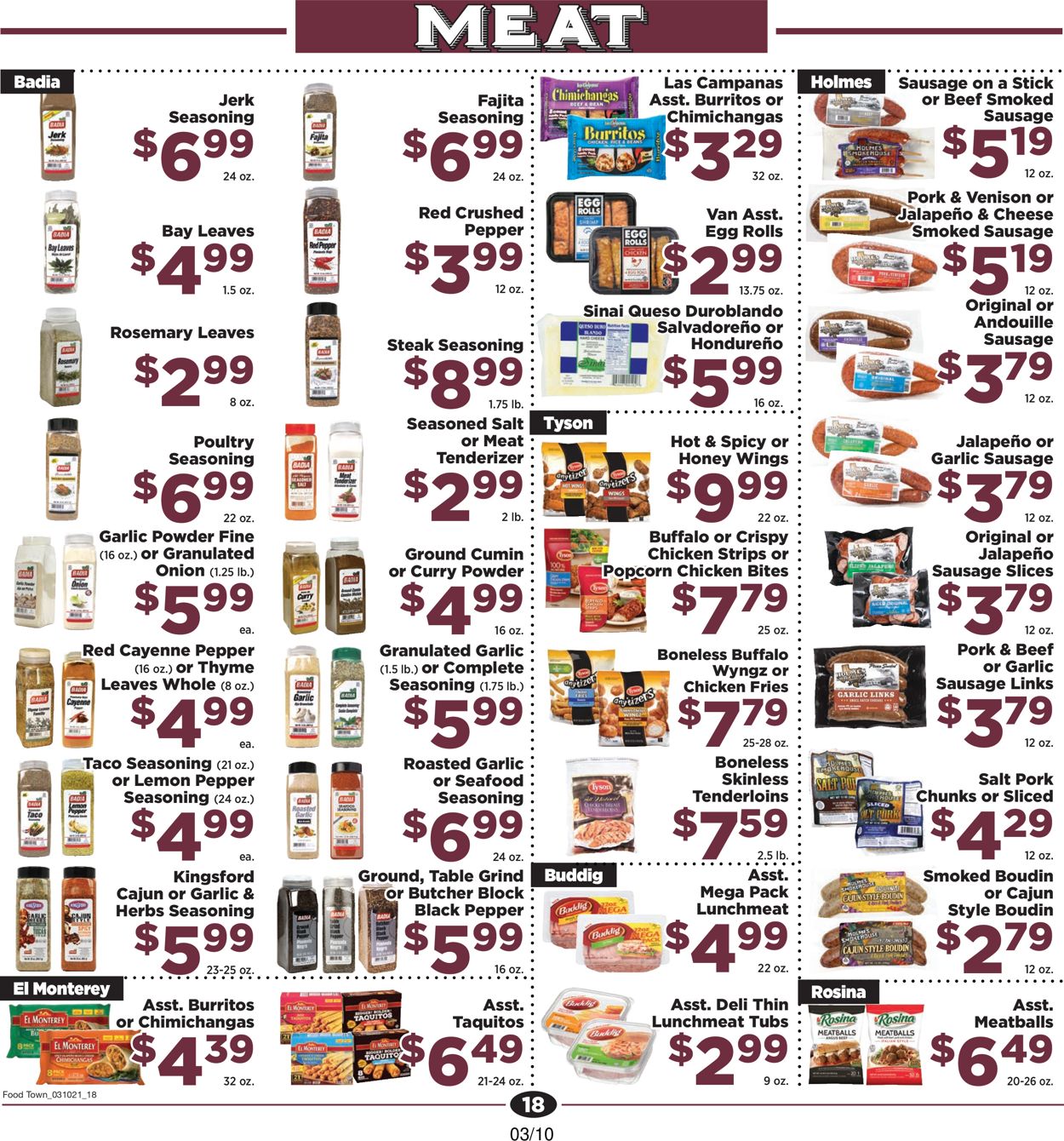 Catalogue Food Town from 03/10/2021