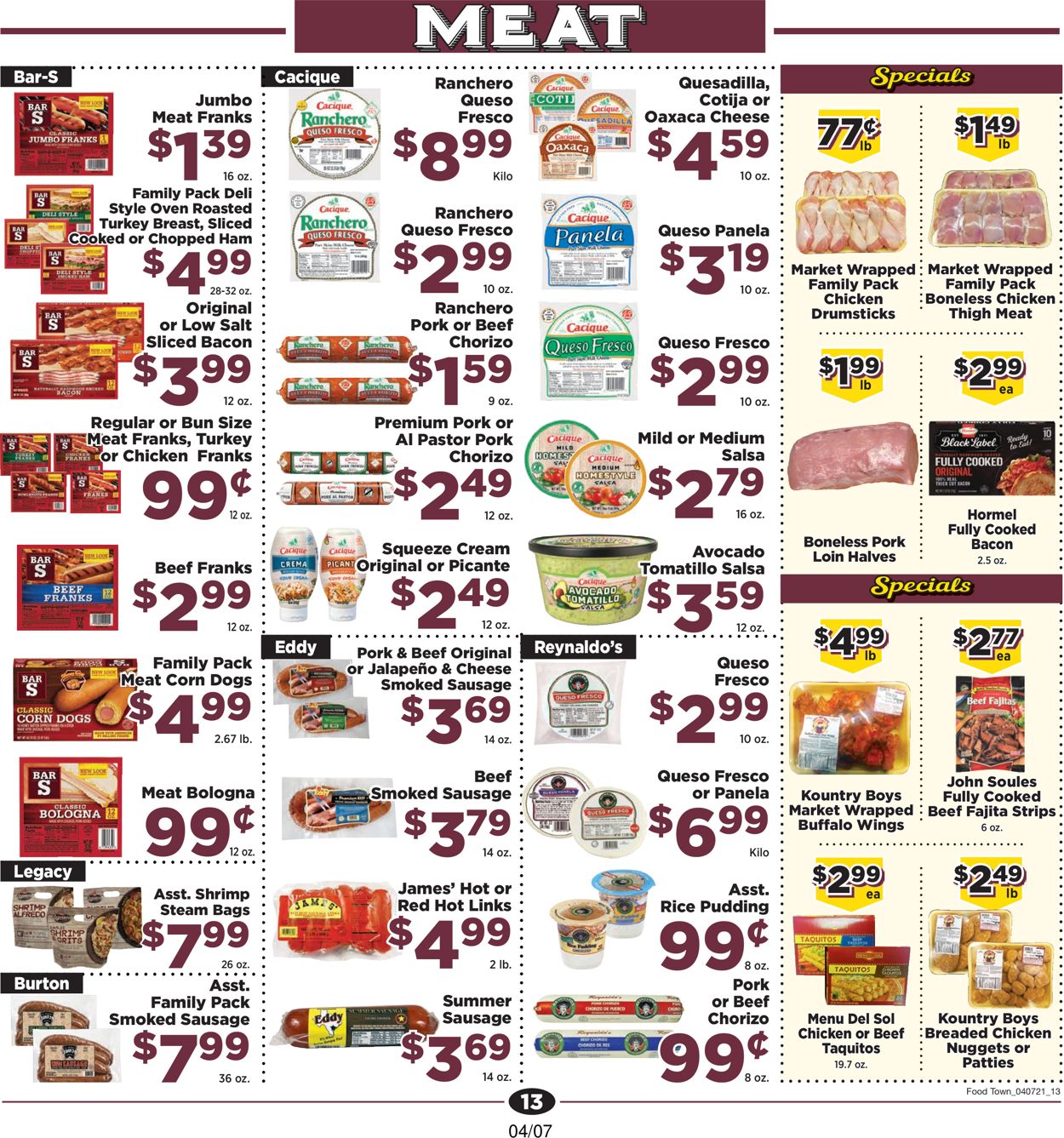 Catalogue Food Town from 04/07/2021