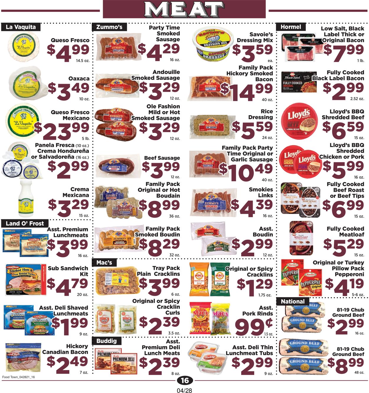 Catalogue Food Town from 04/28/2021