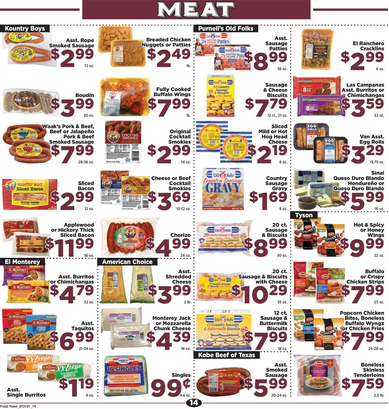 Catalogue Food Town from 07/21/2021