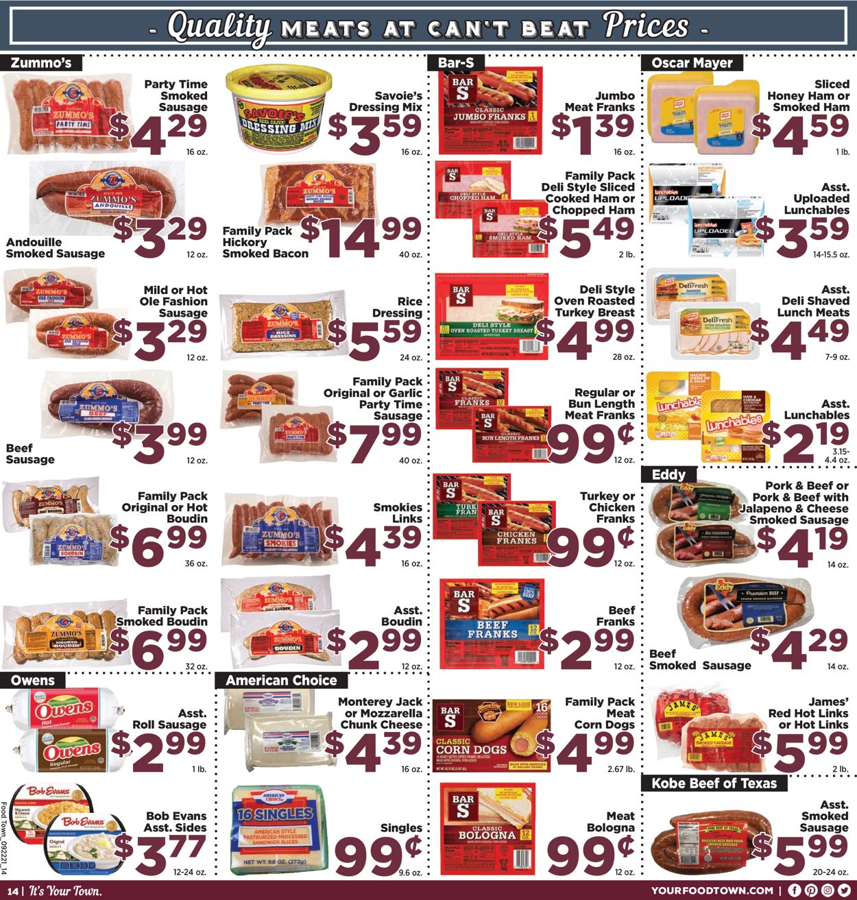 Catalogue Food Town from 09/22/2021