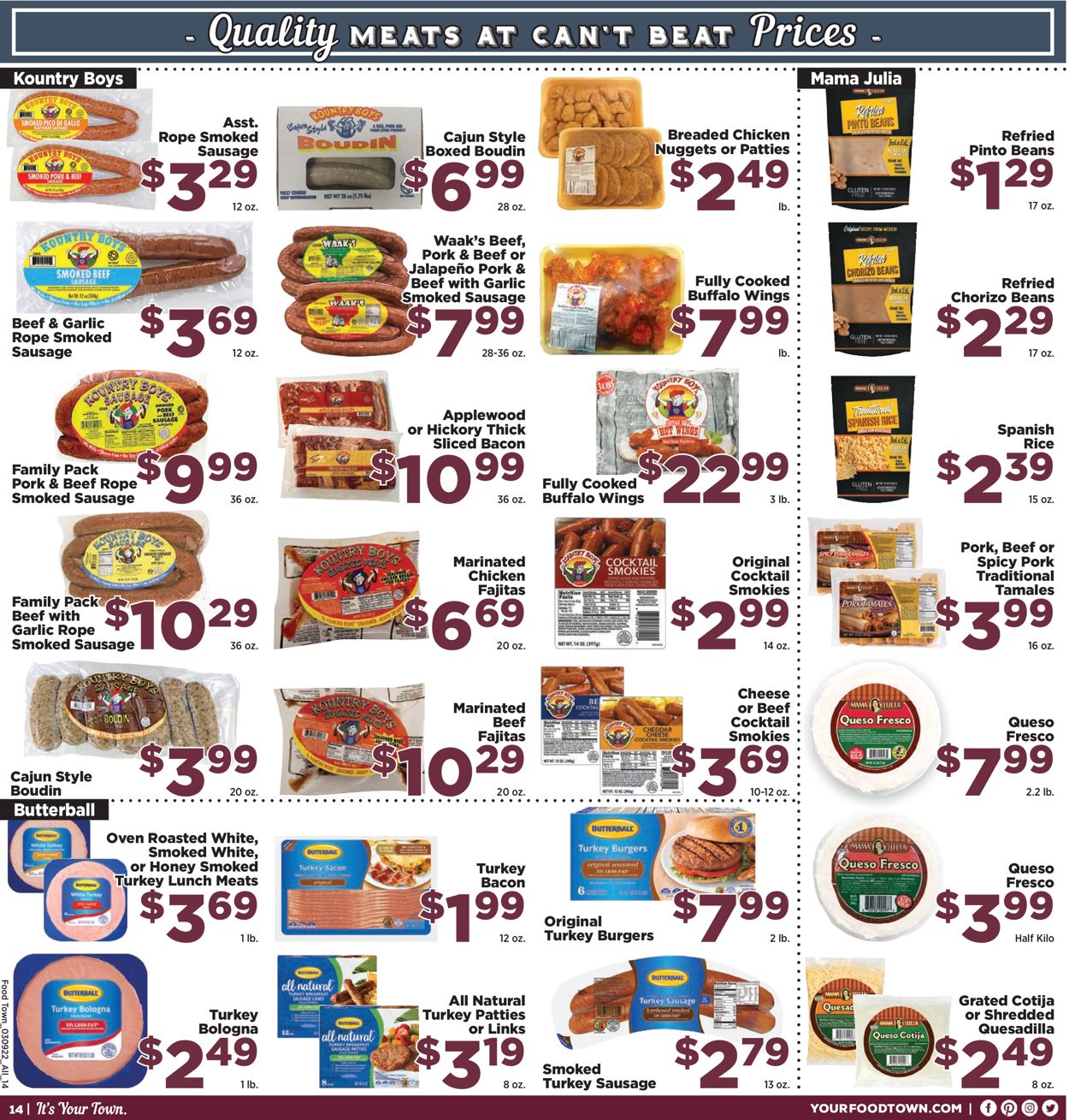 Catalogue Food Town from 03/09/2022