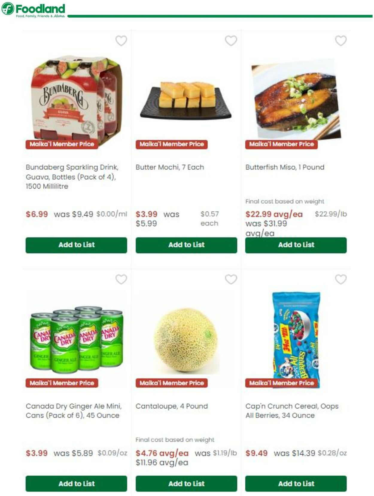 Catalogue Foodland from 10/25/2022