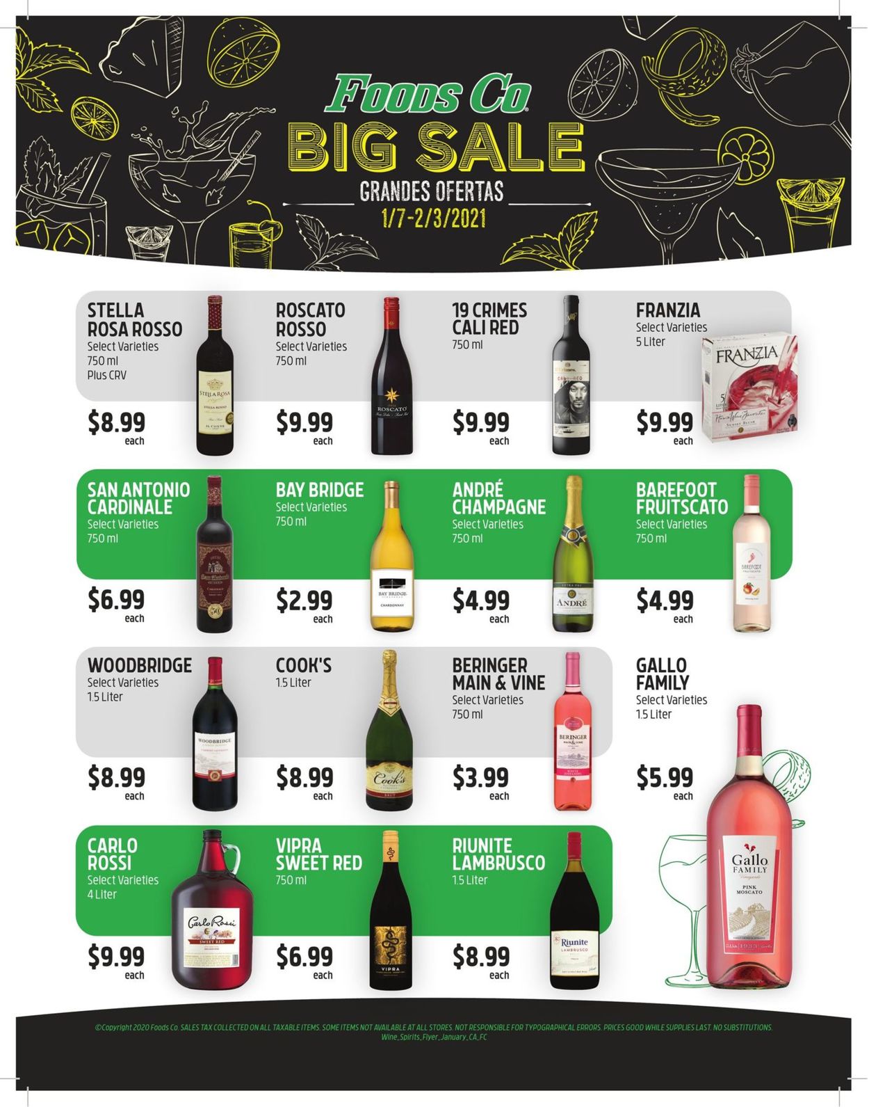 Catalogue Foods Co. Wine & Spirits Ad 2021 from 01/07/2021