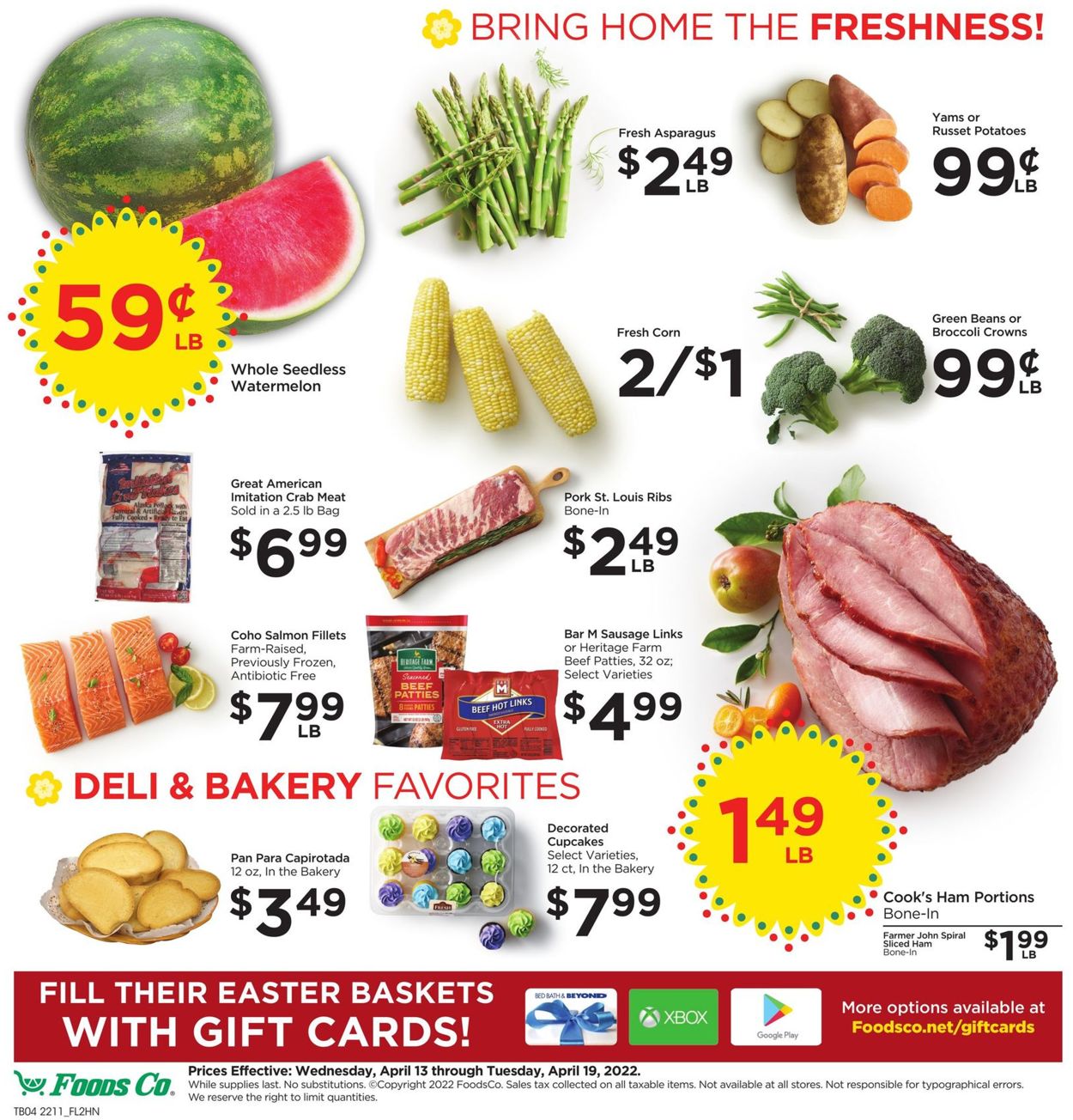 Catalogue Foods Co. EASTER AD 2022 from 04/13/2022