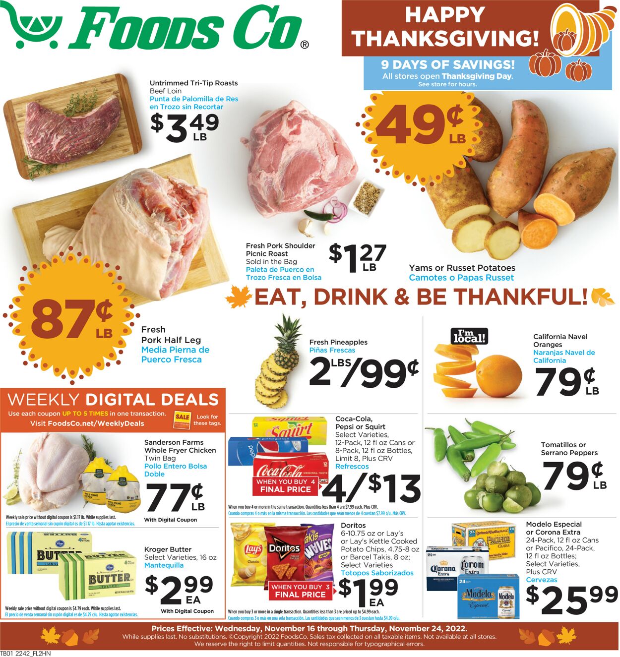 Catalogue Foods Co. from 11/16/2022