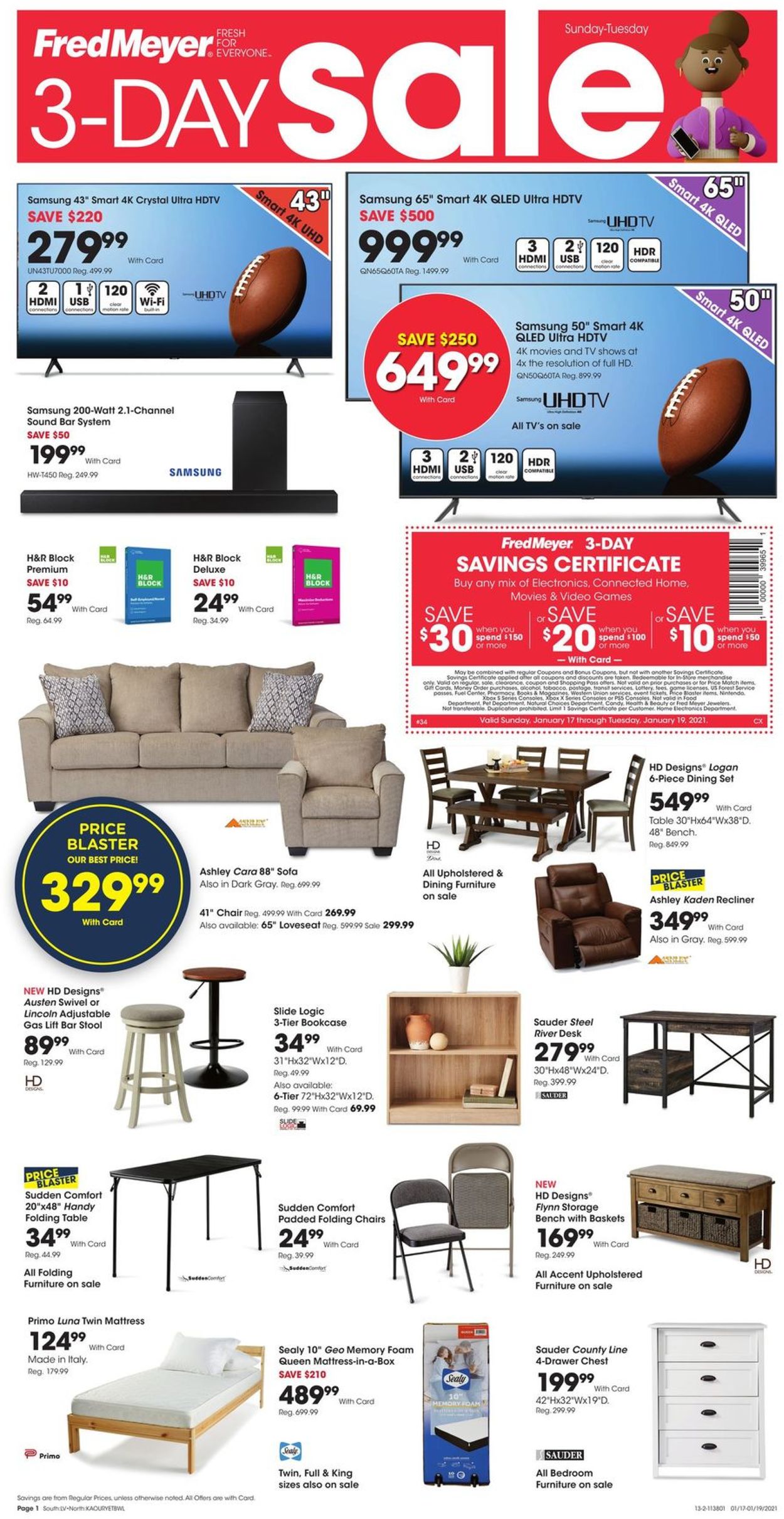 Catalogue Fred Meyer 3-Day Sale 2021 from 01/17/2021