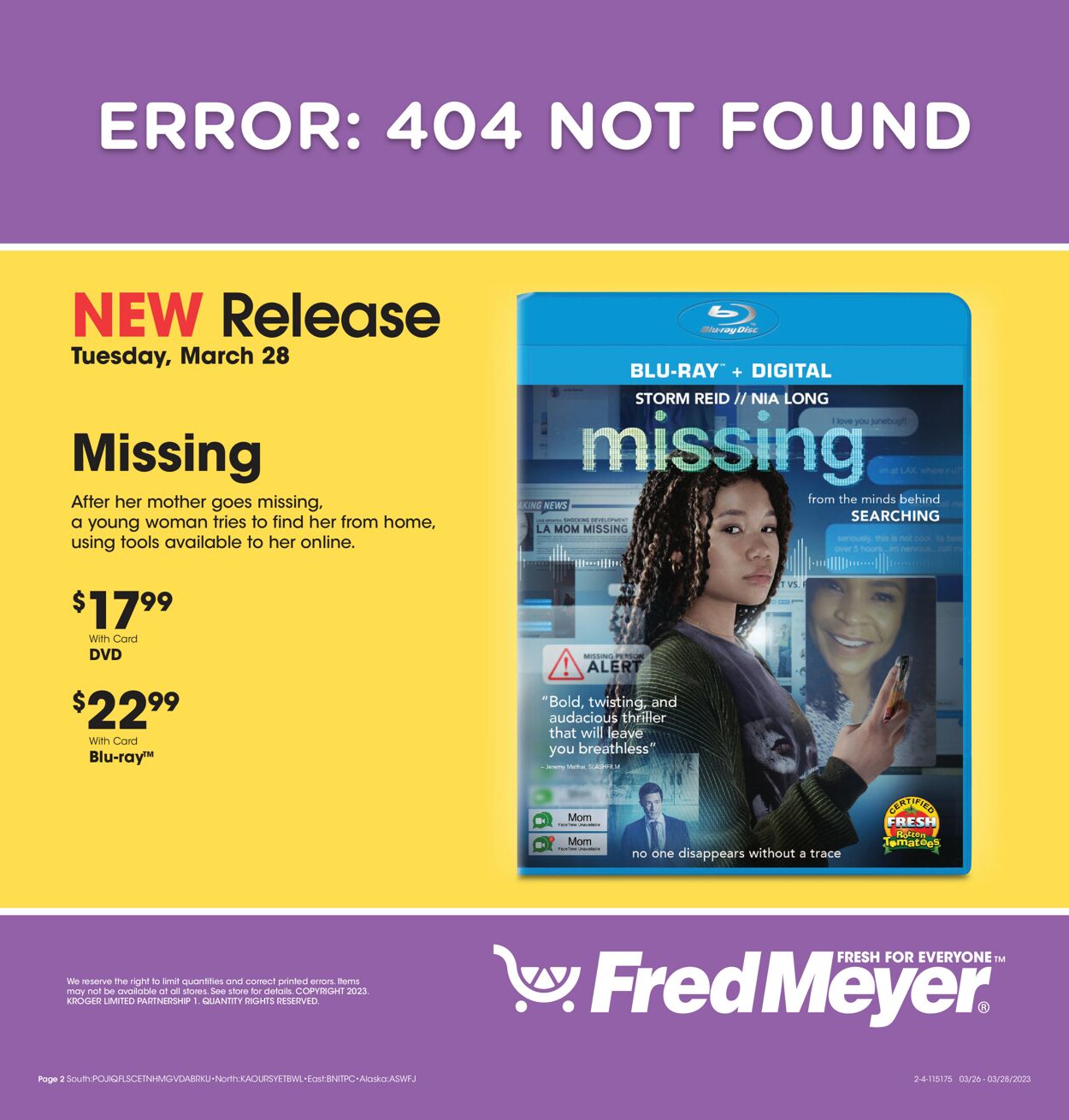 Catalogue Fred Meyer from 03/28/2023