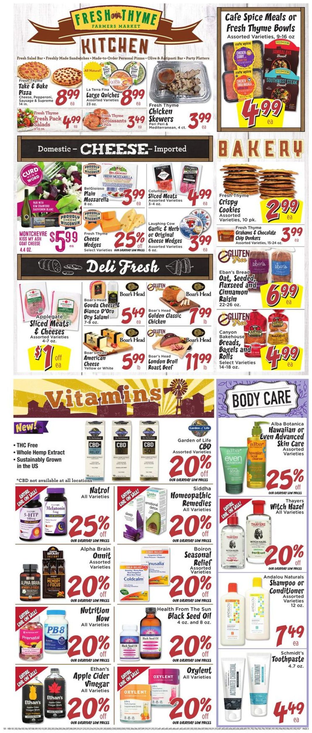 Catalogue Fresh Thyme from 08/21/2019