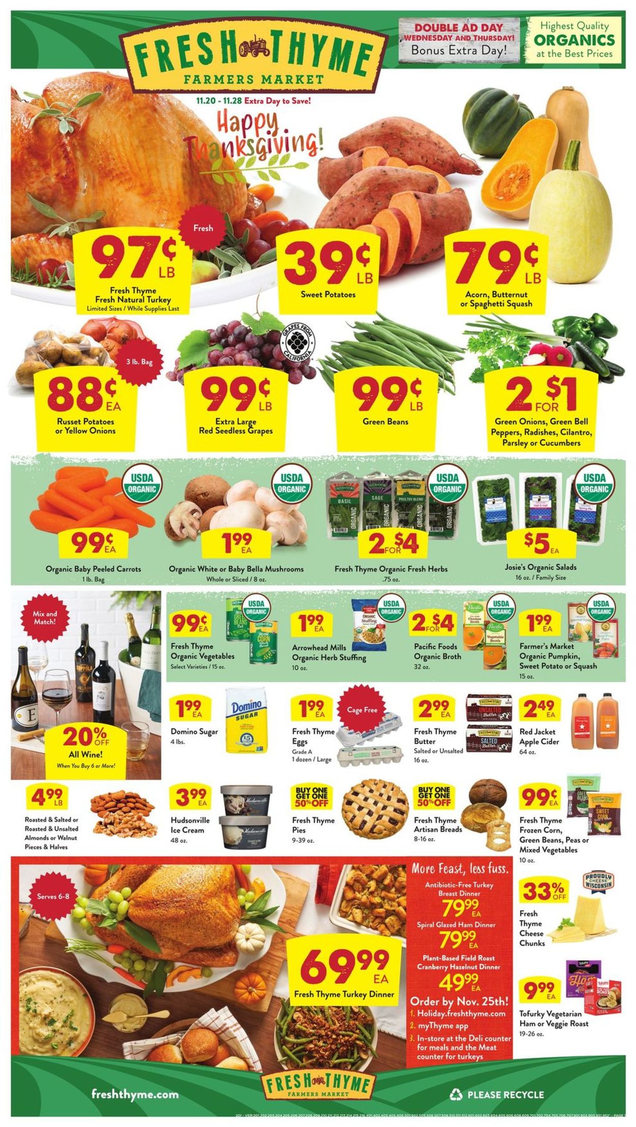 Catalogue Fresh Thyme - Thanksgiving Ad 2019 from 11/20/2019