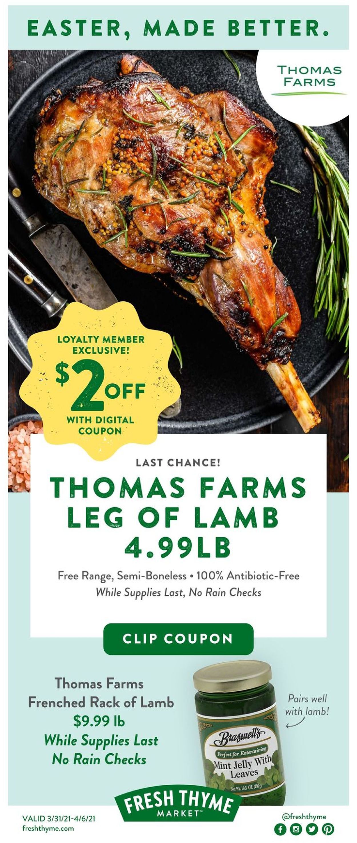 fresh thyme hours monday