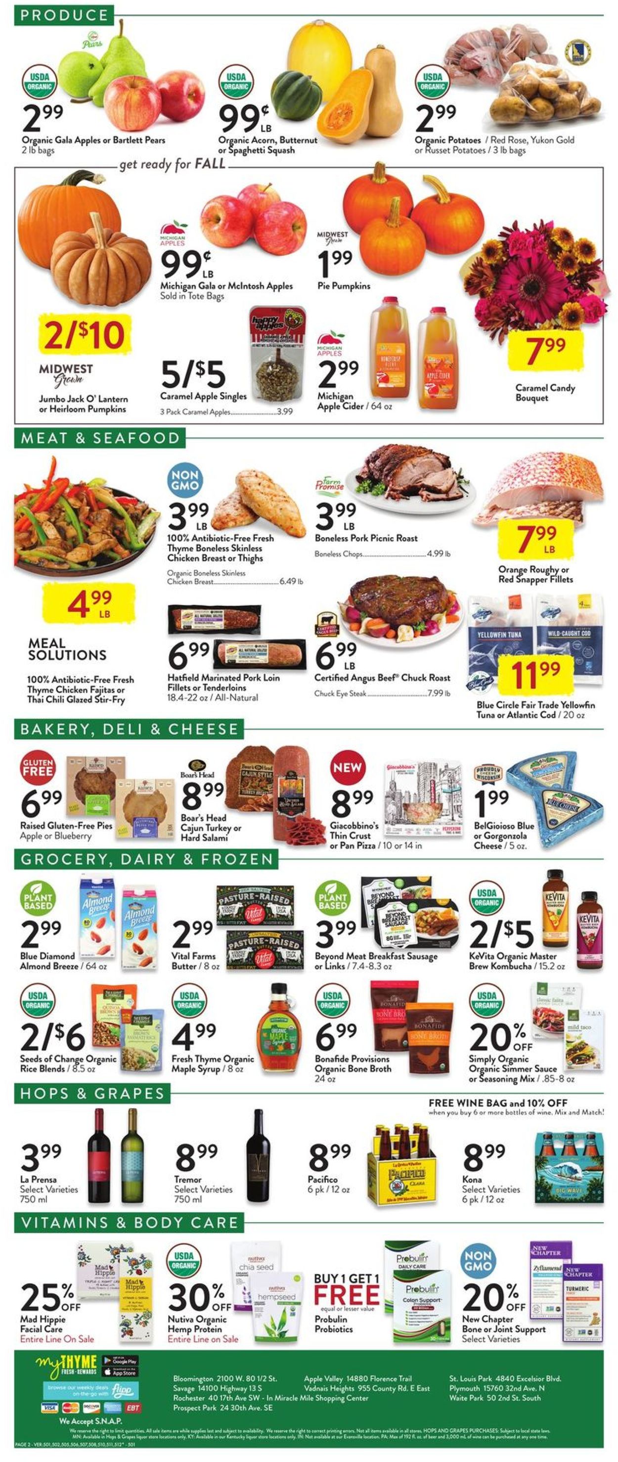 Catalogue Fresh Thyme from 09/22/2021