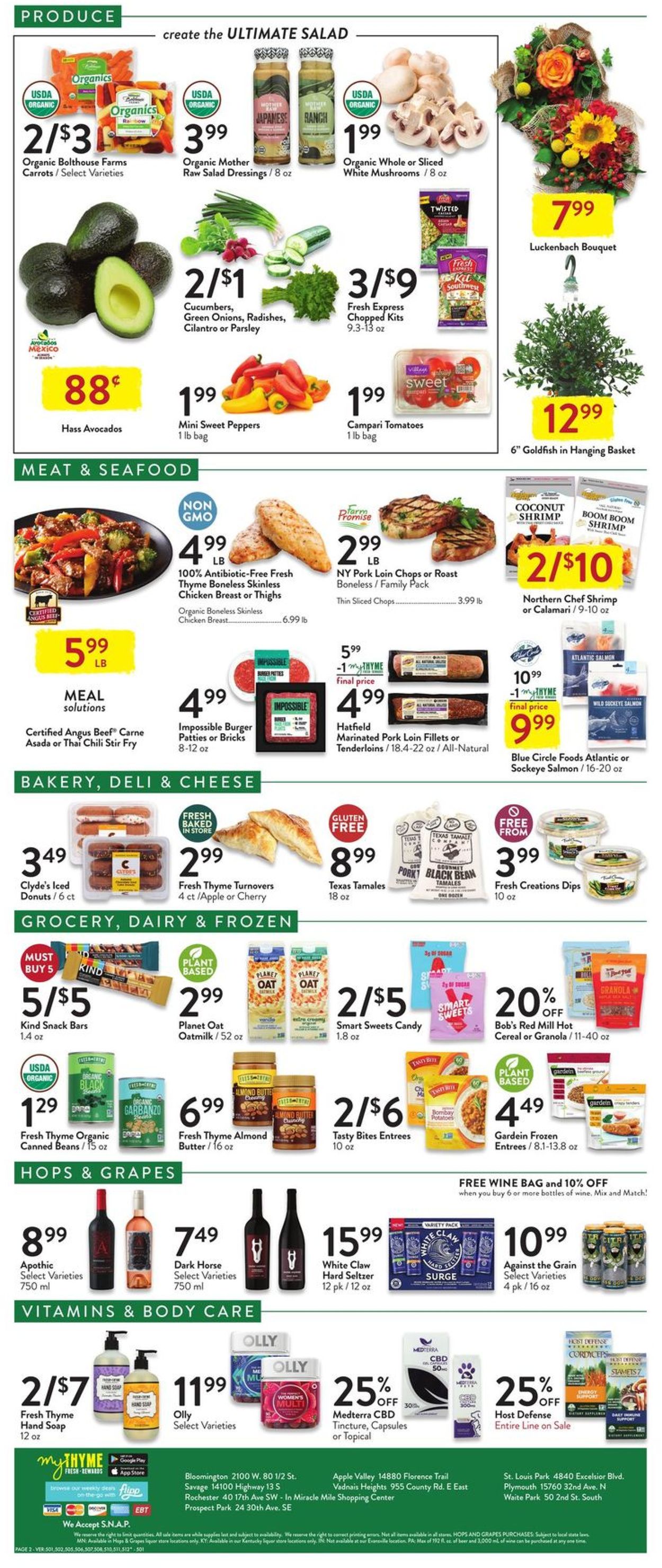 Catalogue Fresh Thyme from 10/20/2021