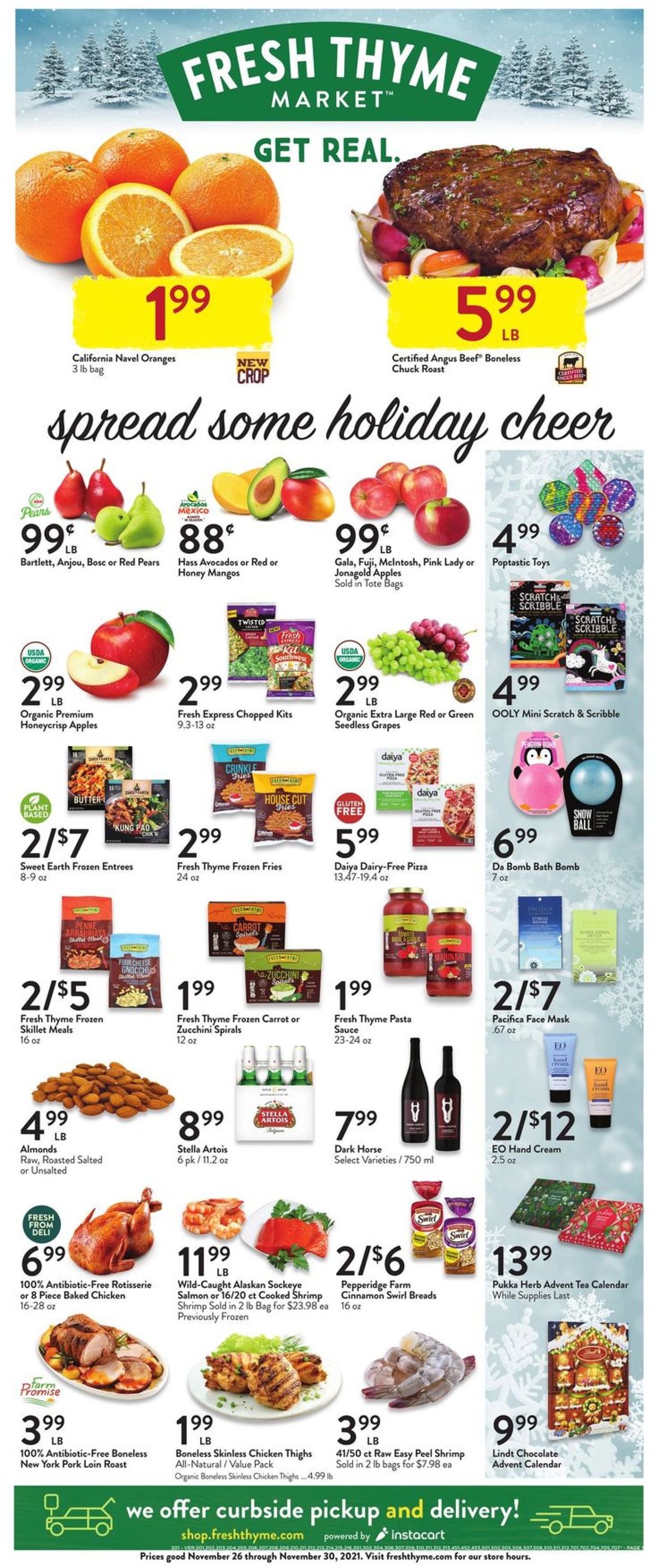 Catalogue Fresh Thyme HOLIDAY 2021 from 11/26/2021