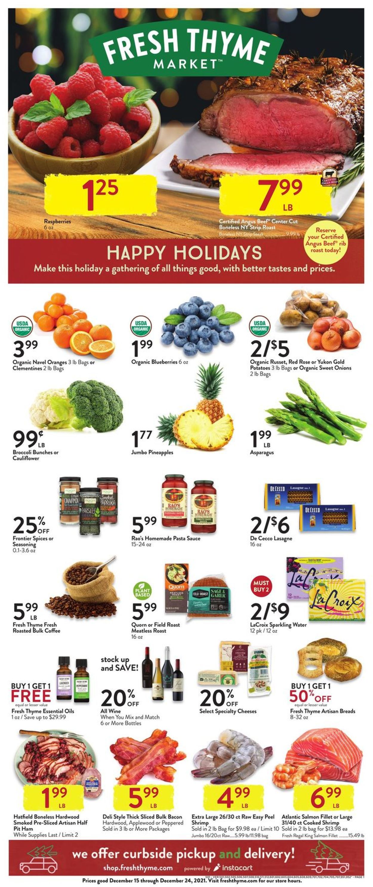 Catalogue Fresh Thyme HOLIDAY 2021 from 12/15/2021