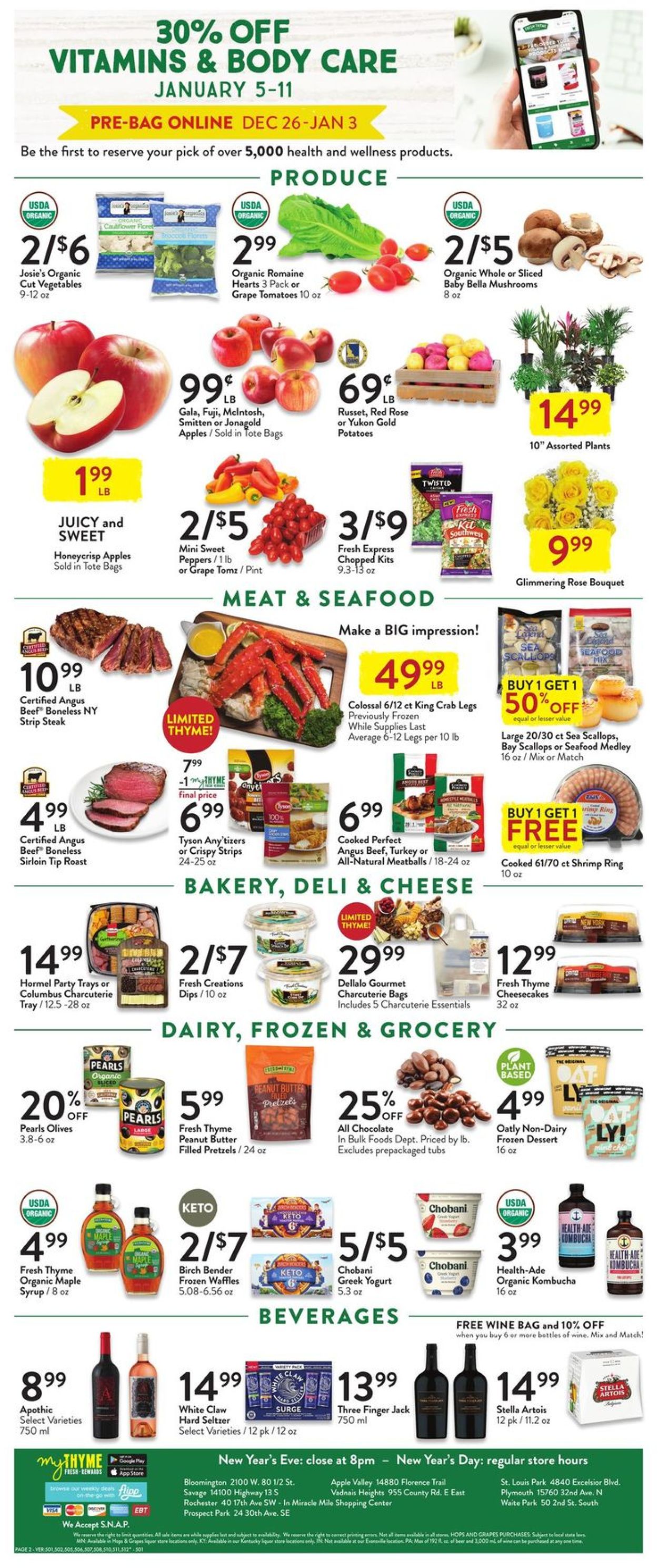 Catalogue Fresh Thyme from 12/26/2021