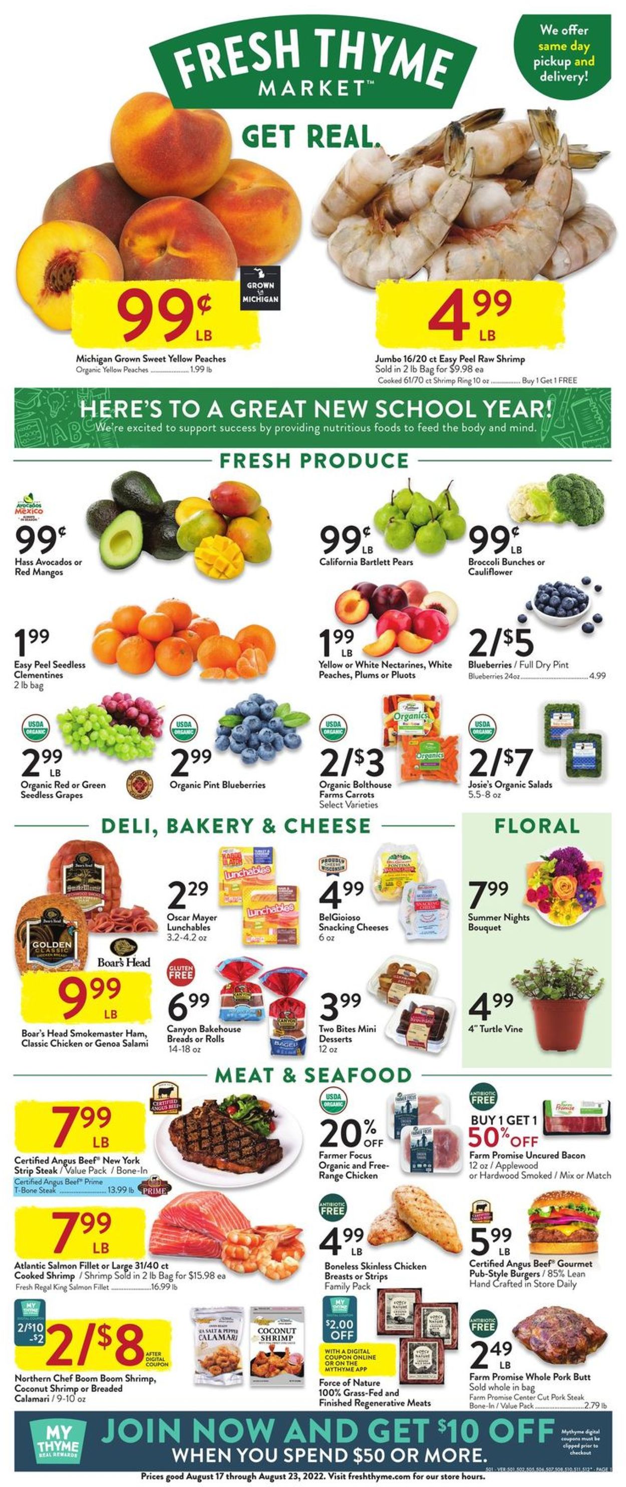 Catalogue Fresh Thyme from 08/17/2022