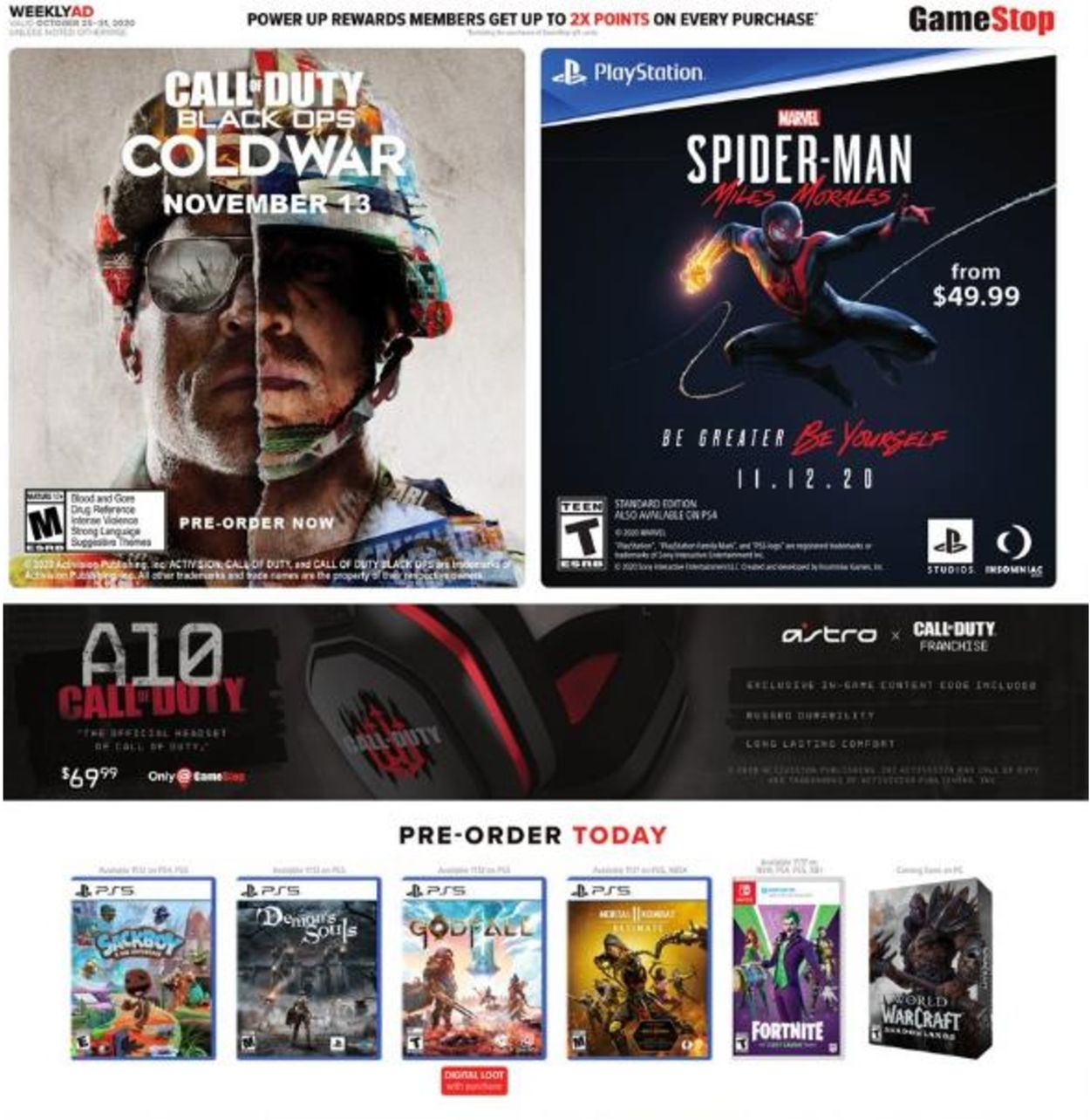 Catalogue Game Stop from 10/25/2020