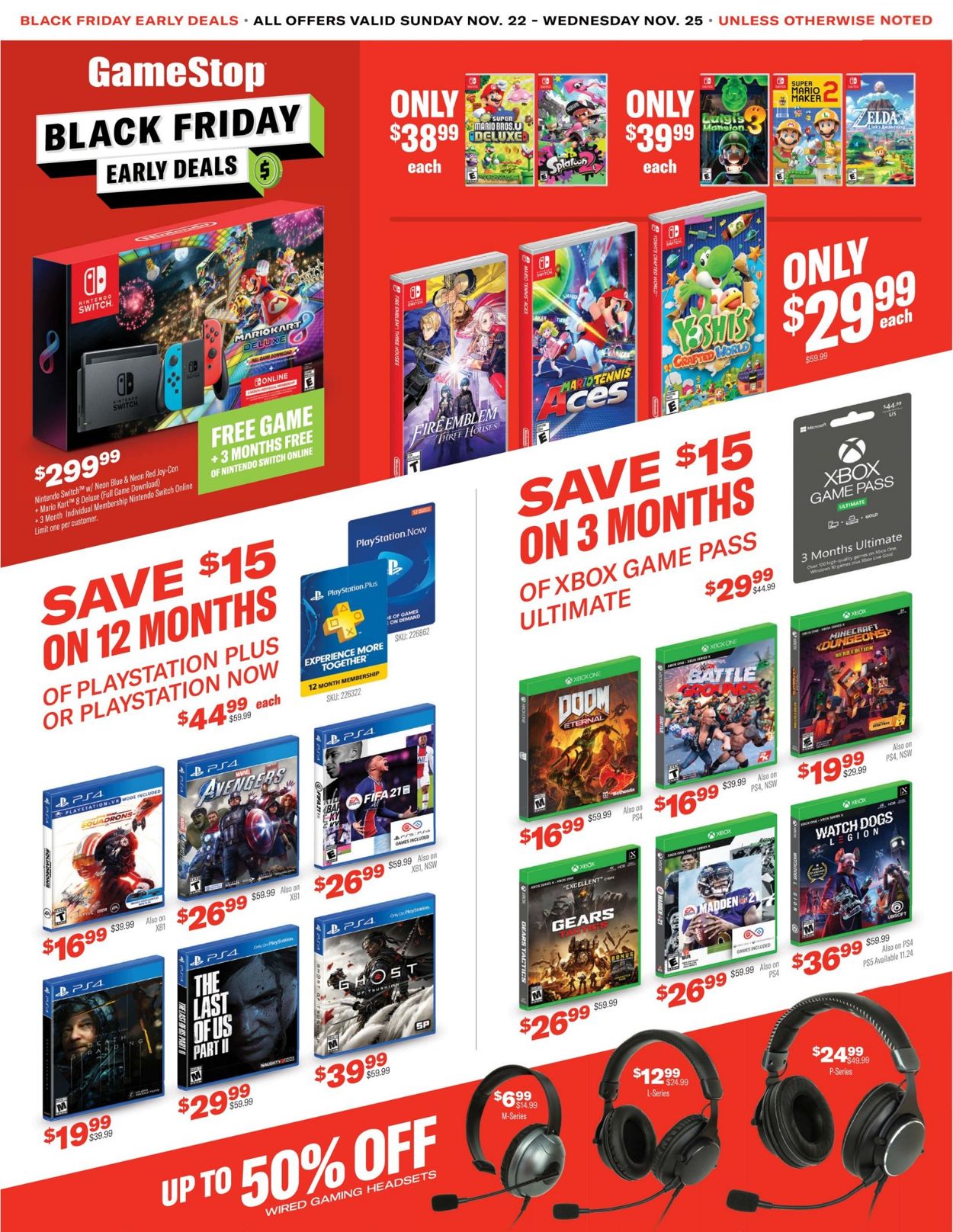 Catalogue Game Stop Black Friday 2020 from 11/22/2020