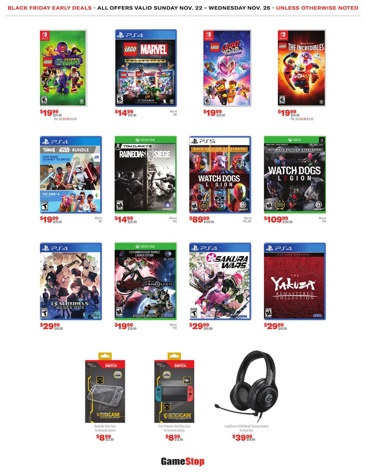 Catalogue Game Stop Black Friday 2020 from 11/22/2020