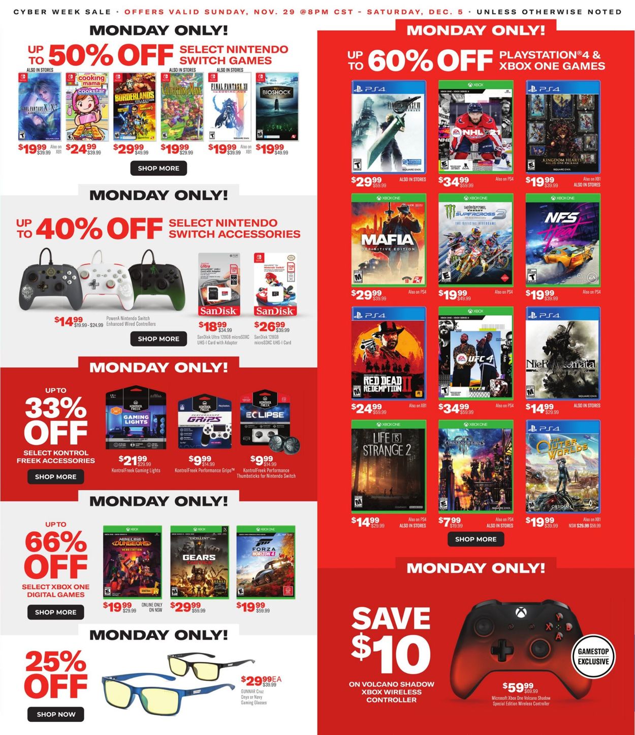 Catalogue Game Stop Cyber Week 2020 from 11/29/2020