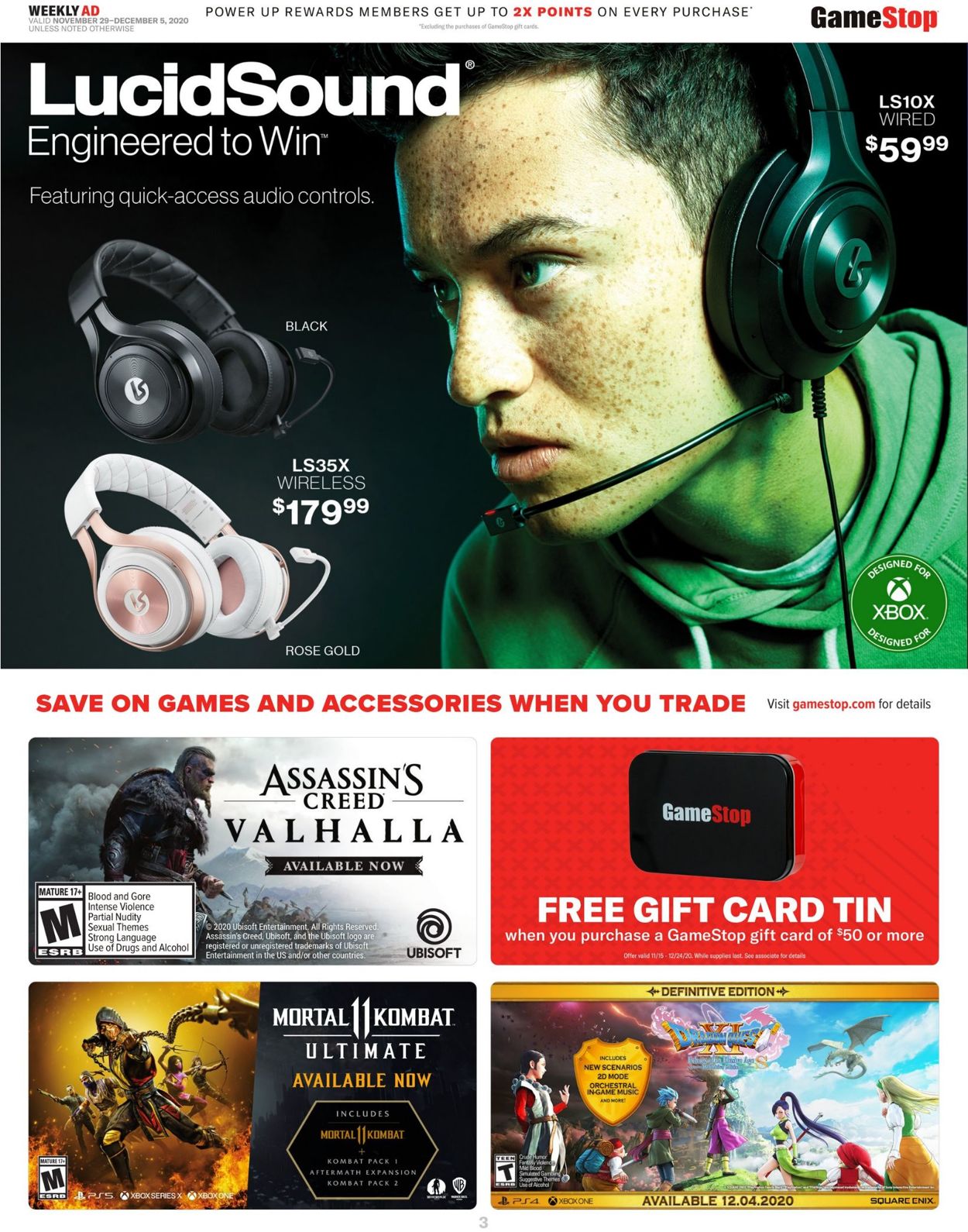 Catalogue Game Stop - Cyber Monday 2020 from 11/29/2020