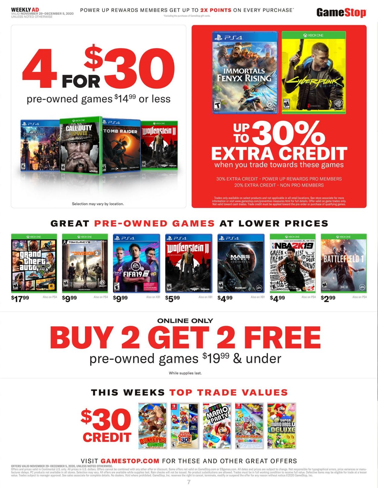 Catalogue Game Stop - Cyber Monday 2020 from 11/29/2020