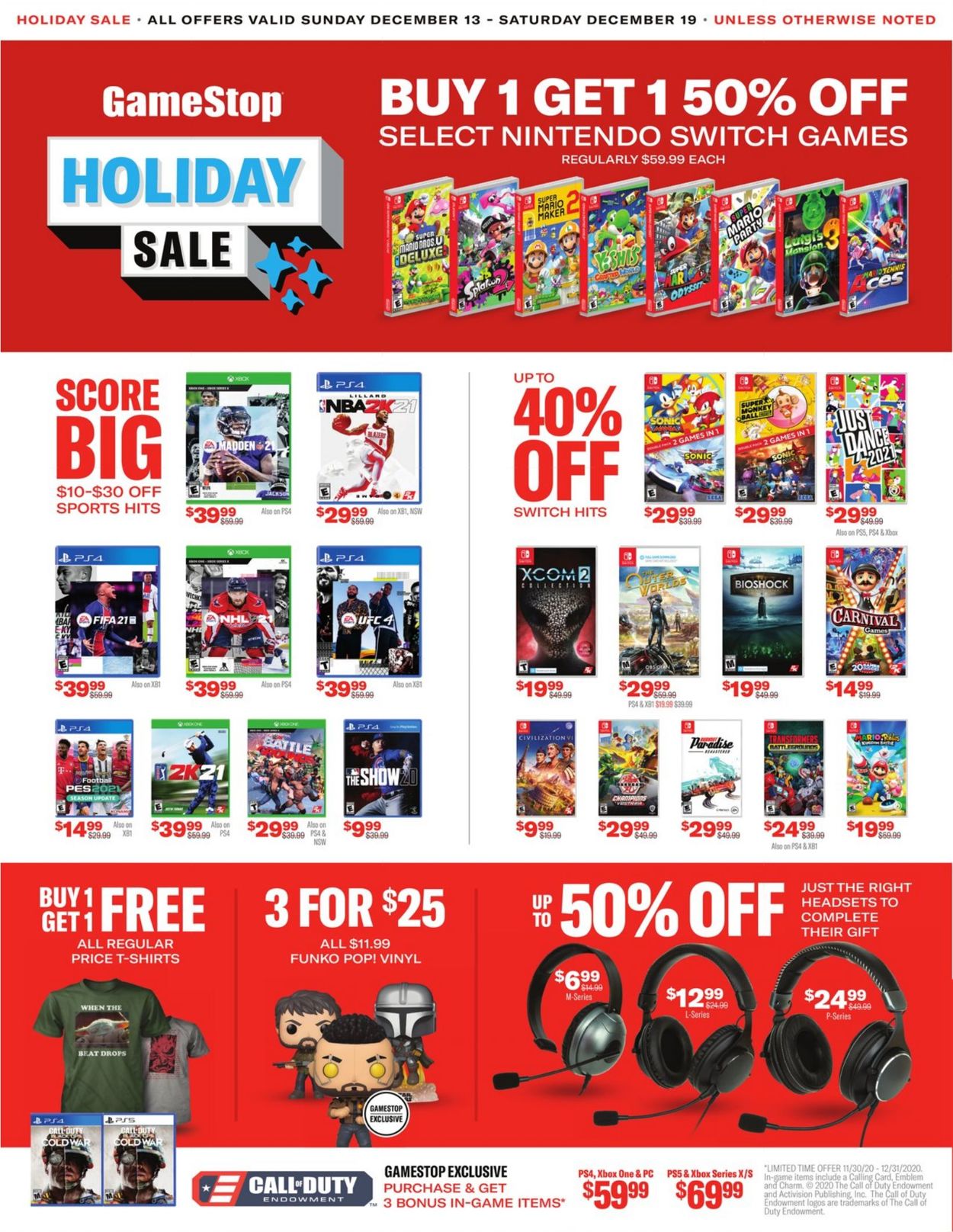 Catalogue Game Stop Holiday Sale 2020 from 12/13/2020