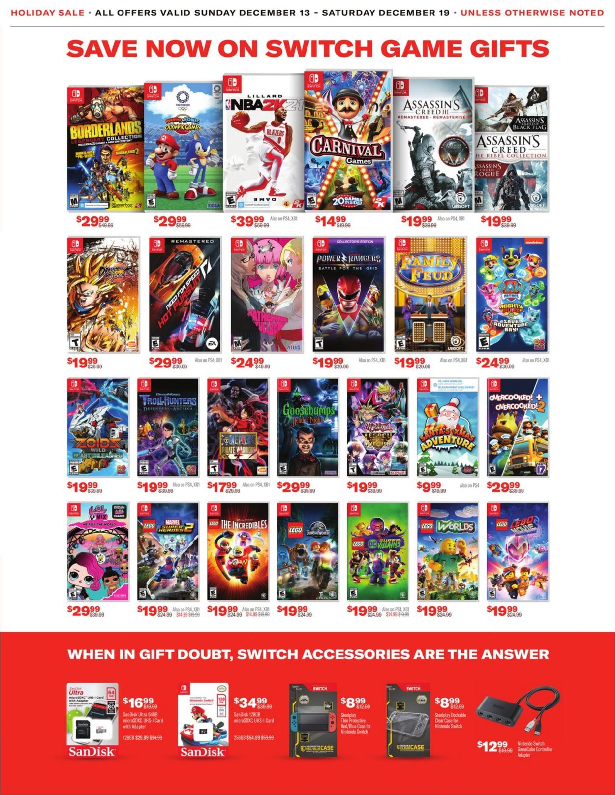 Catalogue Game Stop Holiday Sale 2020 from 12/13/2020