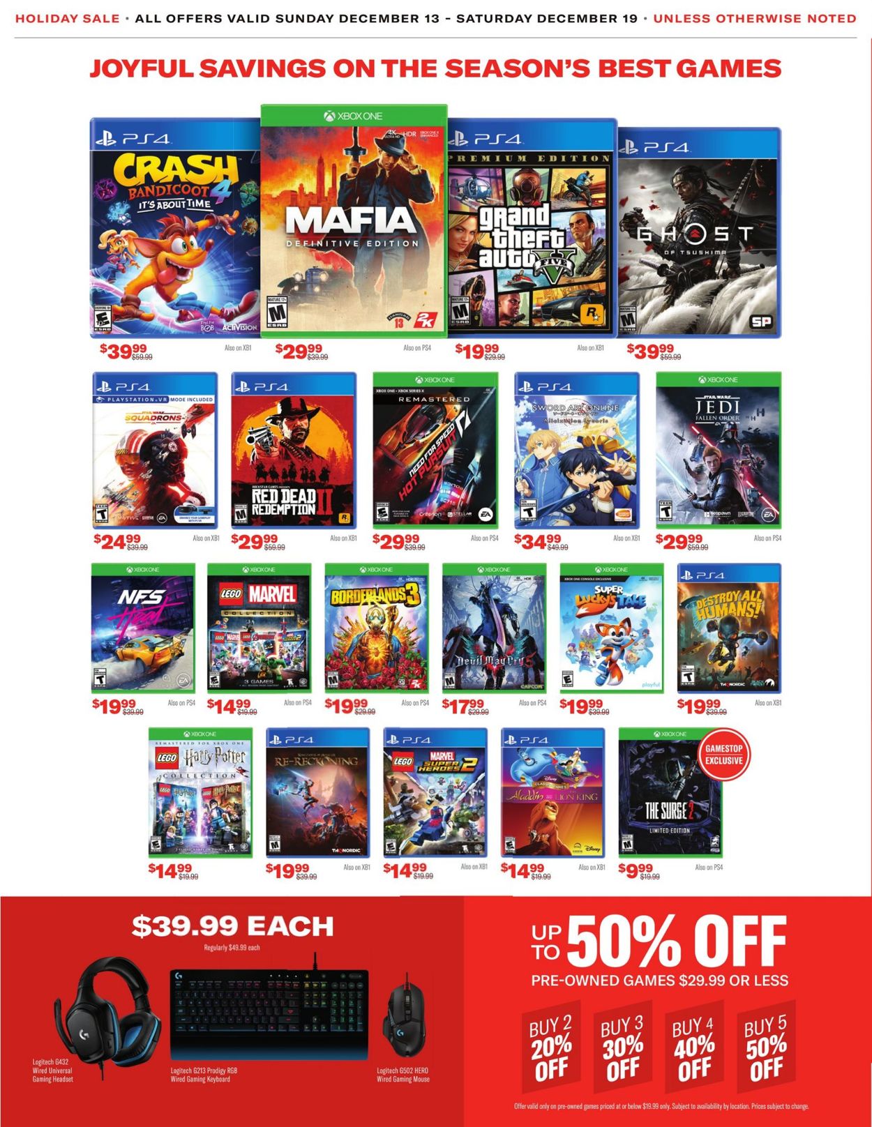 Catalogue Game Stop Holiday Sale 2020 from 12/13/2020