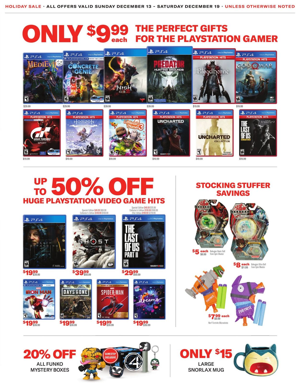 Catalogue Game Stop Holiday Sale 2020 from 12/13/2020