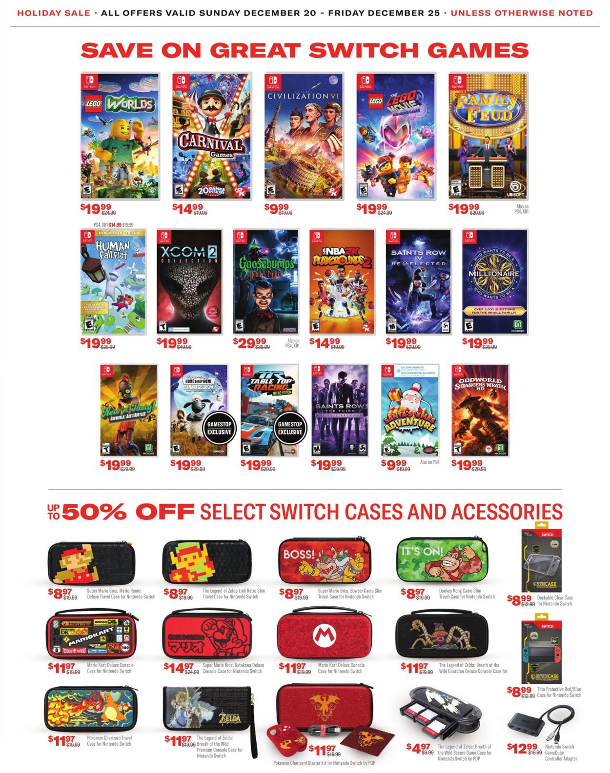 Catalogue Game Stop Holiday Sale 2020 from 12/20/2020