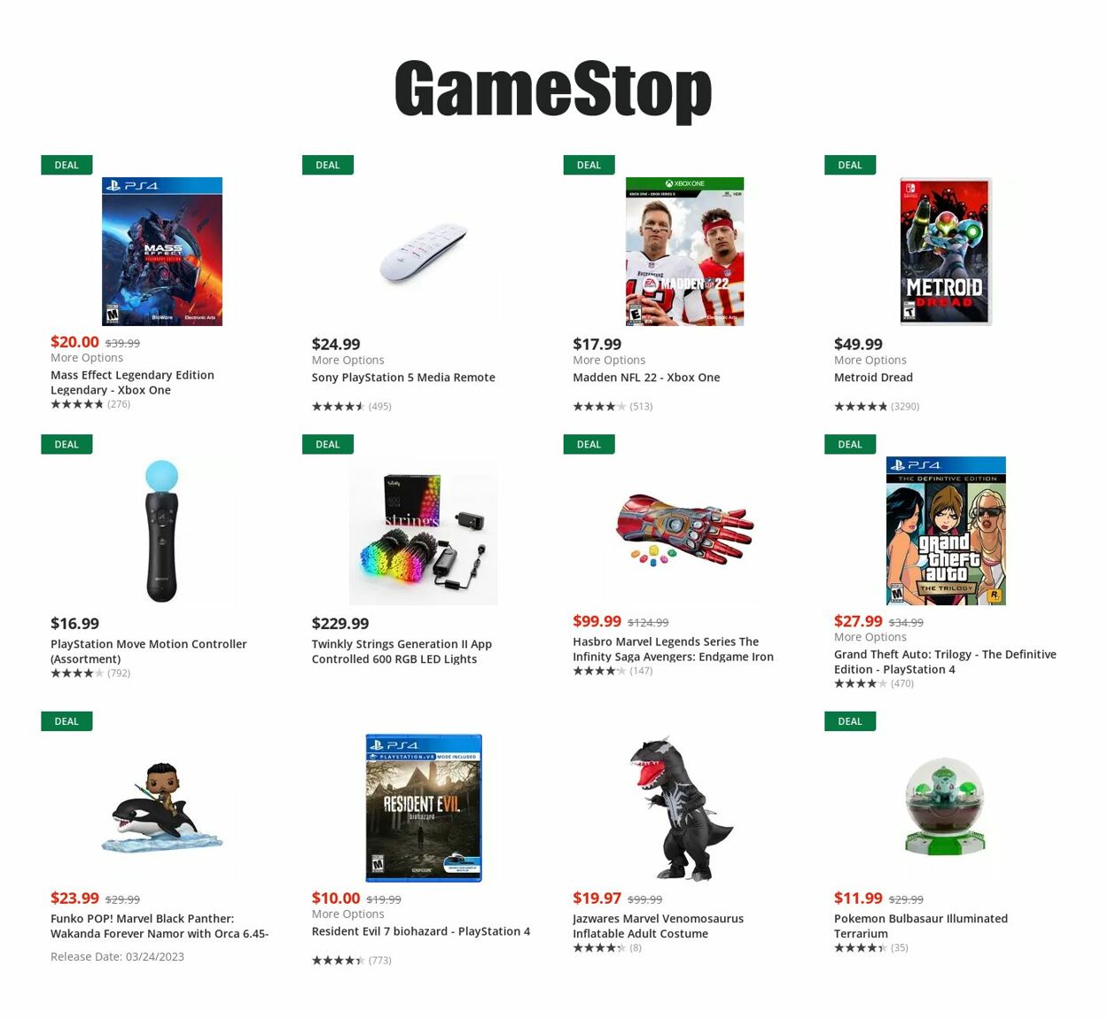 Catalogue Game Stop from 11/16/2022